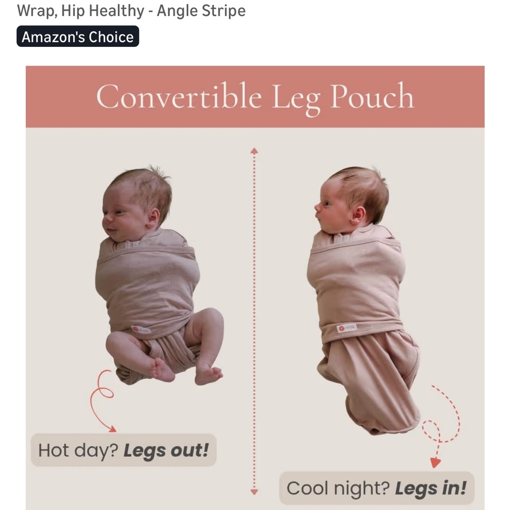 NWOT Embe organic cotton 2 way swaddle